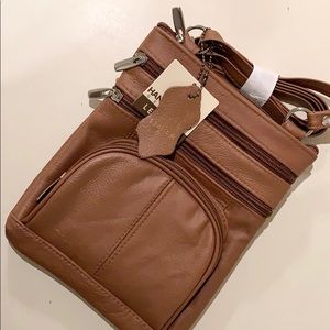 Roma Leathers Genuine Leather Crossbody Bag